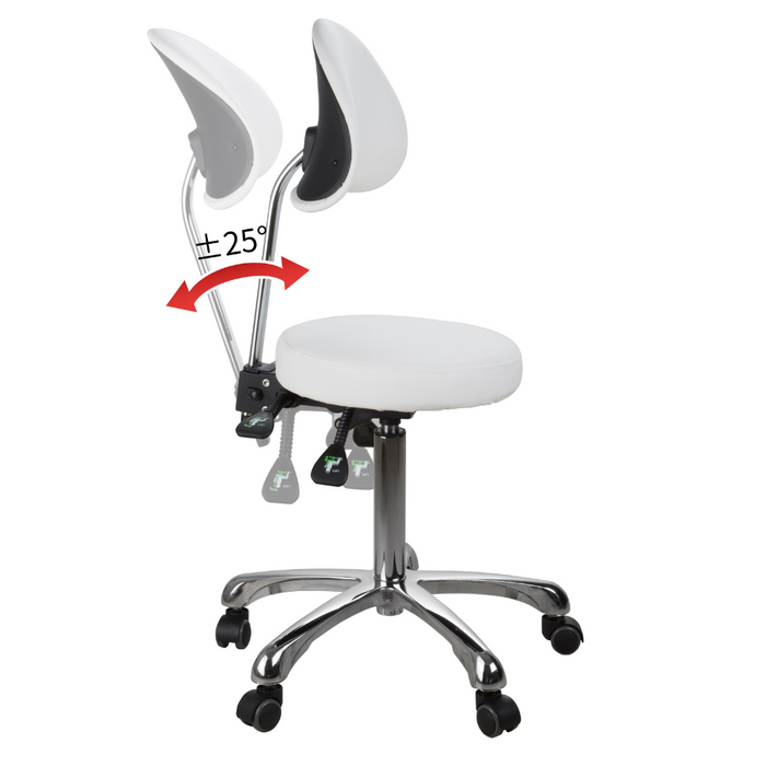 Silver Fox FlexPro Ergonomic Adjustable Stool with Backrest - 1025B