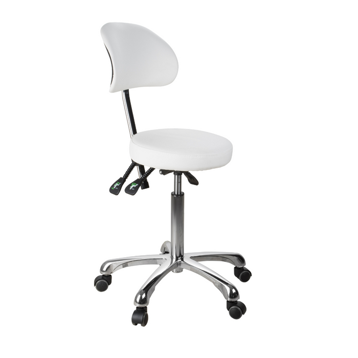 Silver Fox FlexPro Ergonomic Adjustable Stool with Backrest - 1025B