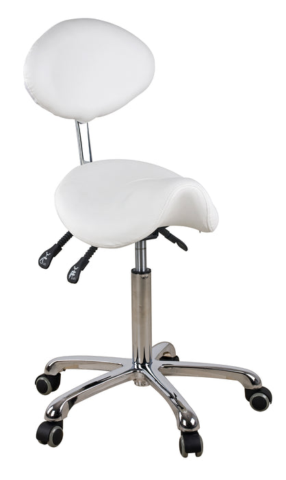 Silver Fox Hydraulic Saddle-Style Esthetician Stool - 1025