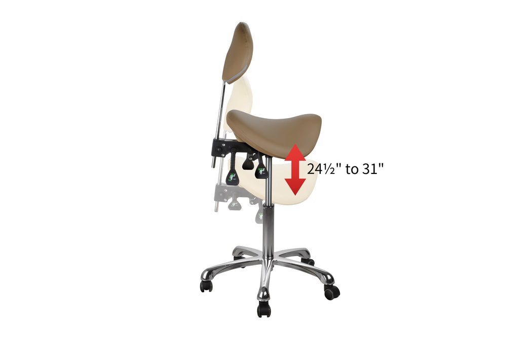 Silver Fox Hydraulic Saddle-Style Esthetician Stool - 1025