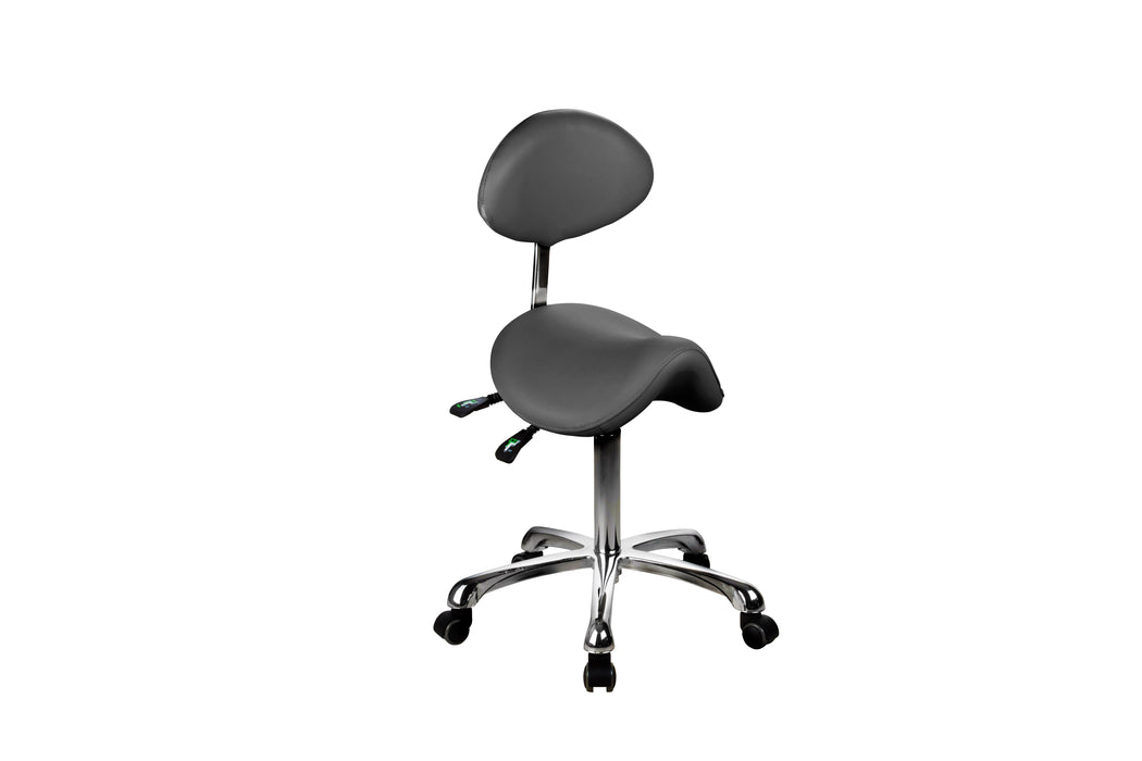 Silver Fox Hydraulic Saddle-Style Esthetician Stool - 1025