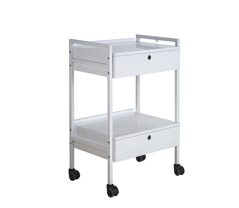 Silver Fox 2 Shelf MedSpa Cart With 2 Locking Drawers - 1019